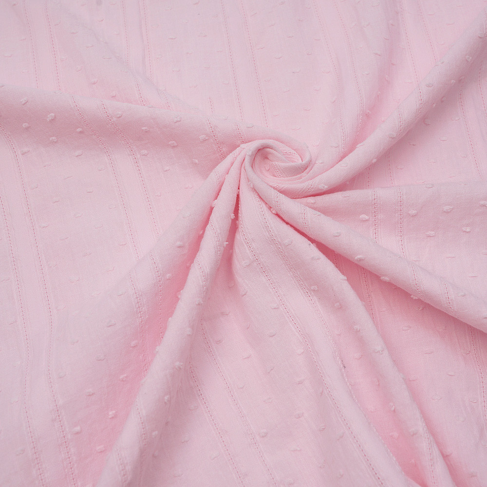 Tissu coton plumetis et bandes brodées rose pâle - pretty mercerie - mercerie en ligne