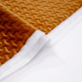 Tissu matelassé velours burnt orange à motif graphique - pretty mercerie - mercerie en ligne
