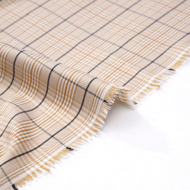 Tissu Prince de Galles amber gold et noir  - pretty mercerie - mercerie en ligne