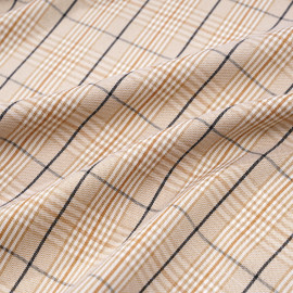 Tissu Prince de Galles amber gold et noir  - pretty mercerie - mercerie en ligne