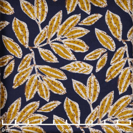 TISSU COTON IMPRIMÉ ANCRE BLEU & BLANC X 10CM
