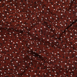 Tissu henna à motif fleuri noir et blanc - Pretty mercerie - mercerie en ligne
