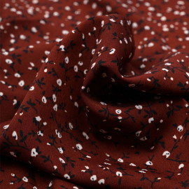 Tissu henna à motif fleuri noir et blanc - Pretty mercerie - mercerie en ligne