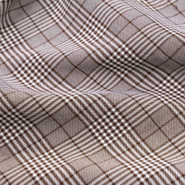 Tissu Prince de Galles brunette et blanc - pretty mercerie - mercerie en ligne