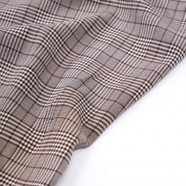 Tissu Prince de Galles brunette et blanc - pretty mercerie - mercerie en ligne