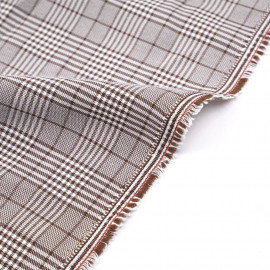 Tissu Prince de Galles brunette et blanc - pretty mercerie - mercerie en ligne