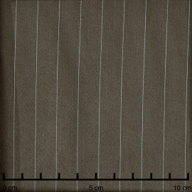 Tissu tencel sergé olive à motif rayures pointillés blanches - pretty mercerie - mercerie en lign