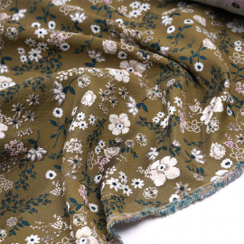 tissu jacquard bleu marine sergé à motif abstrait satiné X 10 CM