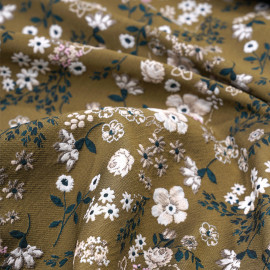 tissu jacquard bleu marine sergé à motif abstrait satiné X 10 CM