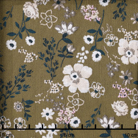 tissu jacquard bleu marine sergé à motif abstrait satiné X 10 CM