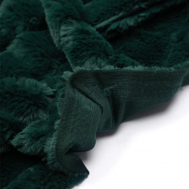 Tissu fausse fourrure vert foncé à rayures verticales - pretty mercerie - mercerie en ligne