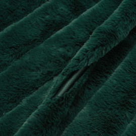 Tissu fausse fourrure vert foncé à rayures verticales - pretty mercerie - mercerie en ligne