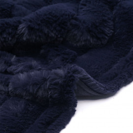 Tissu fausse fourrure bleu éclipse à rayures verticales  - pretty mercerie - mercerie en ligne