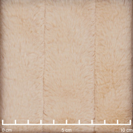 Tissu fausse fourrure beige rosé à rayures verticales - pretty mercerie - mercerie en ligne