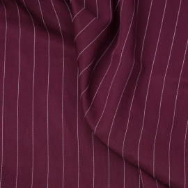 Tissu tencel sergé purple potion à motif rayures pointillés blanches  - pretty mercerie - mercerie en ligne