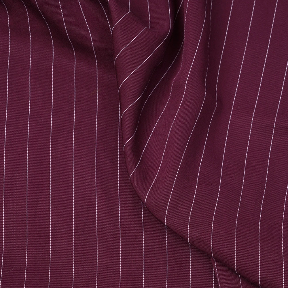 Tissu tencel sergé purple potion à motif rayures pointillés blanches  - pretty mercerie - mercerie en ligne