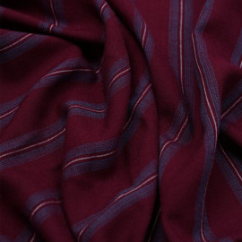 Tissu viscose rhododendron à motif rayé bleu ciel et blanc - pretty mercerie - mercerie en ligne