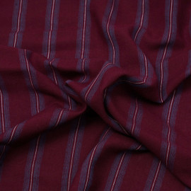 Tissu viscose rhododendron à motif rayé bleu ciel et blanc - pretty mercerie - mercerie en ligne