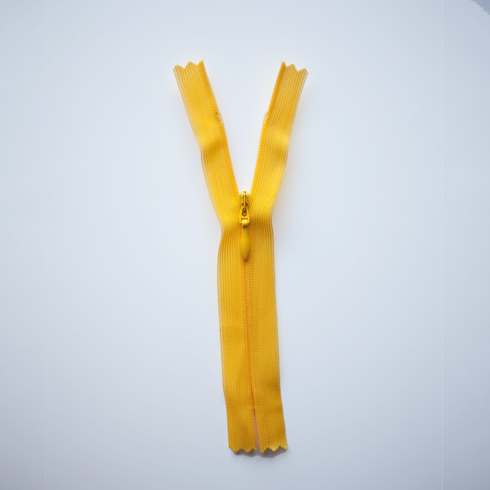 Fermeture éclair invisible non-séparable jaune