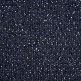 tissu lainage tricoté bleu et fil lurex or - pretty mercerie - mercerie en ligne