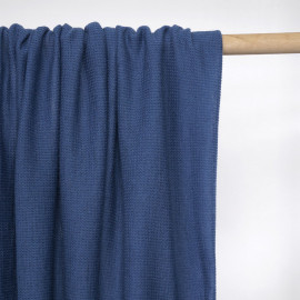 Tissu maille gaufrée provincial blue - pretty mercerie - mercerie en ligne