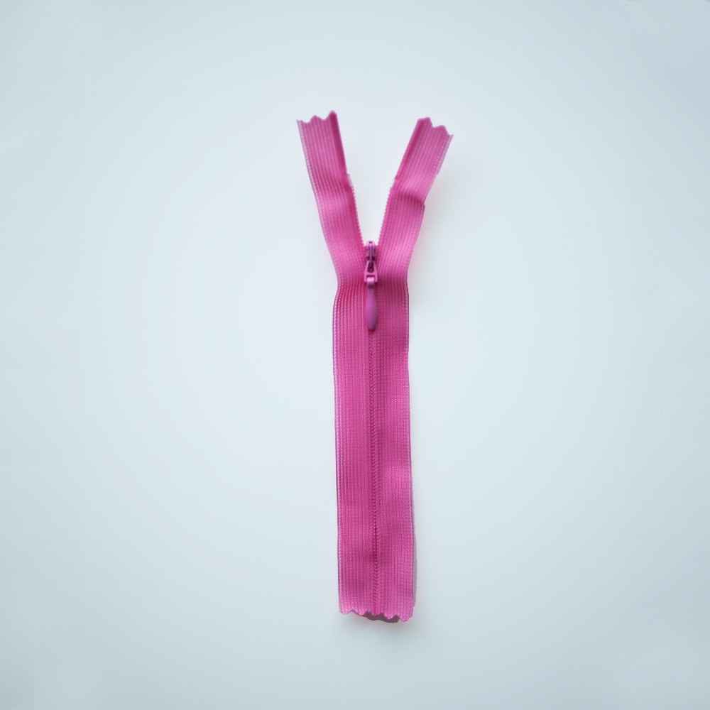 Fermeture éclair invisible non-séparable rose