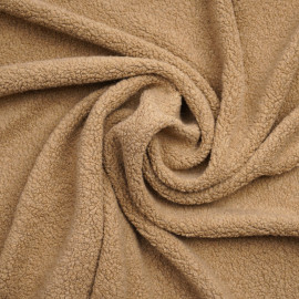 Tissu lainage bouclé effet mouton tanin - pretty mercerie - mercerie en ligne
