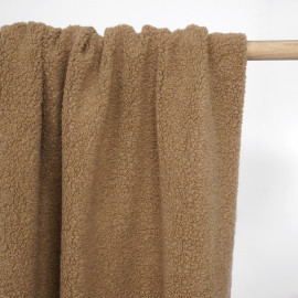 Tissu lainage bouclé effet mouton tanin - pretty mercerie - mercerie en ligne
