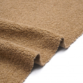 Tissu lainage bouclé effet mouton tanin - pretty mercerie - mercerie en ligne