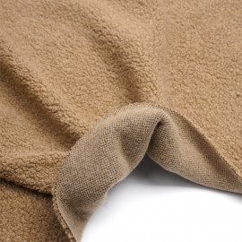 Tissu lainage bouclé effet mouton tanin - pretty mercerie - mercerie en ligne