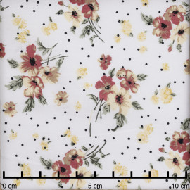 TISSU COTON IMPRIMÉ ANCRE BLEU & BLANC X 10CM
