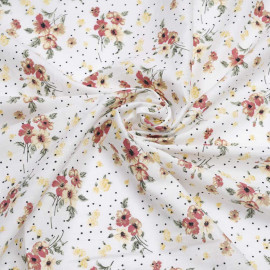 TISSU COTON IMPRIMÉ ANCRE BLEU & BLANC X 10CM