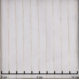 Tissu coton blanc cassé à rayures tissées dorées - pretty mercerie - mercerie en ligne