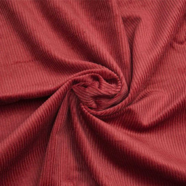 Tissu velours côtelé coton rouge de pompei - pretty mercerie - mercerie en ligne
