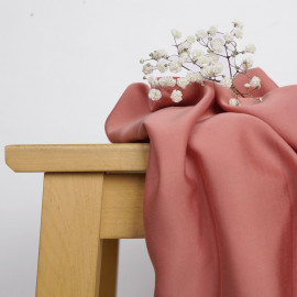 Tissu Tencel rose terra-cotta satiné - pretty mercerie - mercerie en ligne