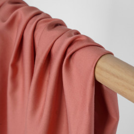 Tissu Tencel rose terra-cotta satiné - pretty mercerie - mercerie en ligne