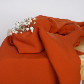 Tissu Tencel orange abricot satiné - pretty mercerie - mercerie en ligne