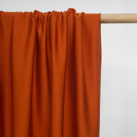 Tissu Tencel orange abricot satiné - pretty mercerie - mercerie en ligne