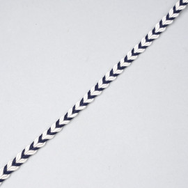 Galon tressé chevron blanc et bleu 5mm - pretty mercerie - mercerie en ligne