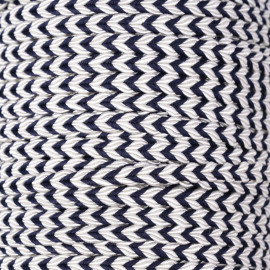 Galon tressé chevron blanc et bleu 5mm - pretty mercerie - mercerie en ligne