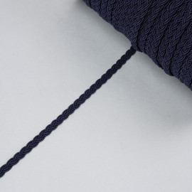 Galon tressé bleu marine 5mm - pretty mercerie - mercerie en ligne