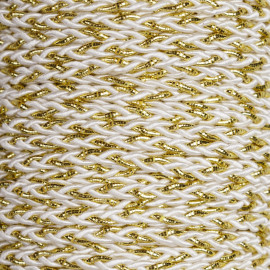 Galon tressé blanc et fil métallique or 3mm - pretty mercerie - mercerie en ligne