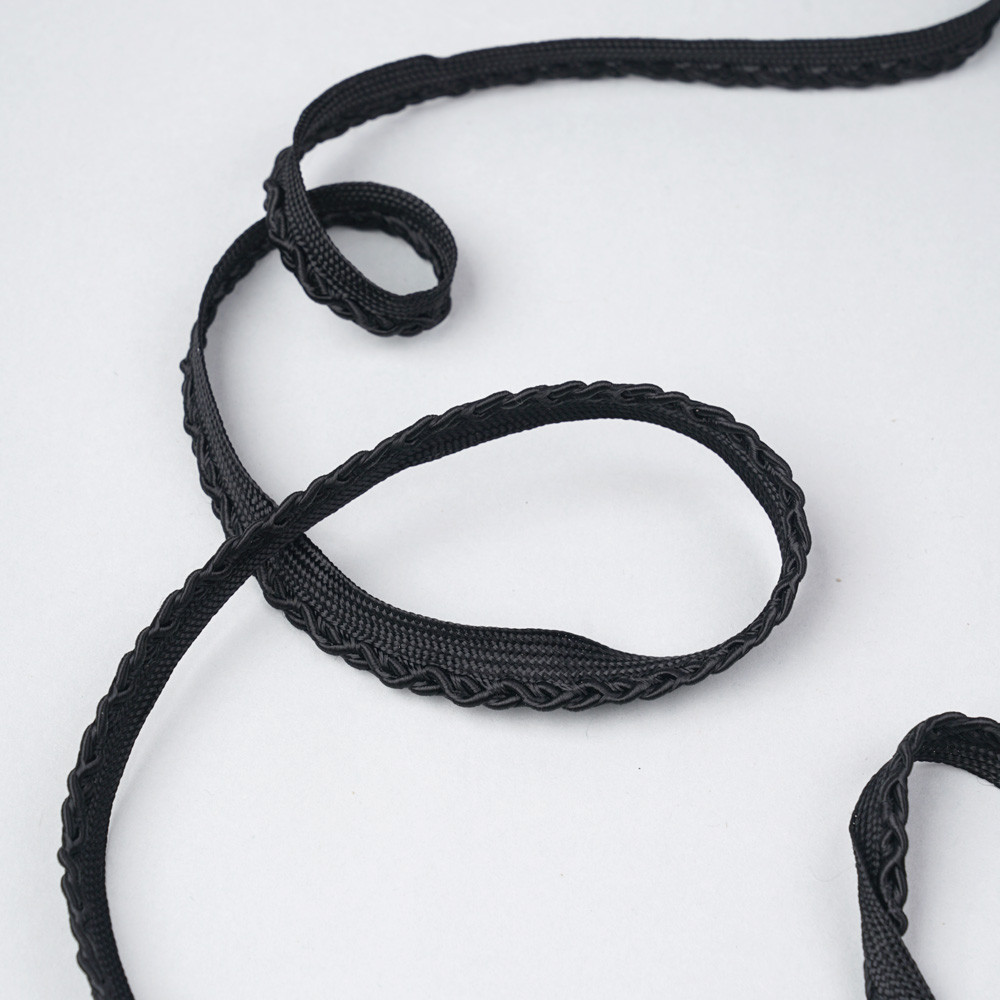 passepoil tressé noir x 1 m - pretty mercerie - mercerie en ligne