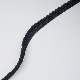 passepoil tressé noir x 1 m - pretty mercerie - mercerie en ligne