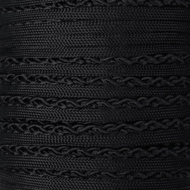 passepoil tressé noir x 1 m - pretty mercerie - mercerie en ligne