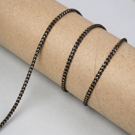 Cordon tressé chevron noir et fil lurex or 4mm - pretty mercerie - mercerie en ligne