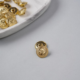 Bouton métal à queue ancre marine doré 19 mm - pretty mercerie - mercerie en ligne