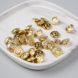 Bouton métal à queue ancre marine doré 19 mm - pretty mercerie - mercerie en ligne
