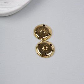 Bouton rond géométrique or