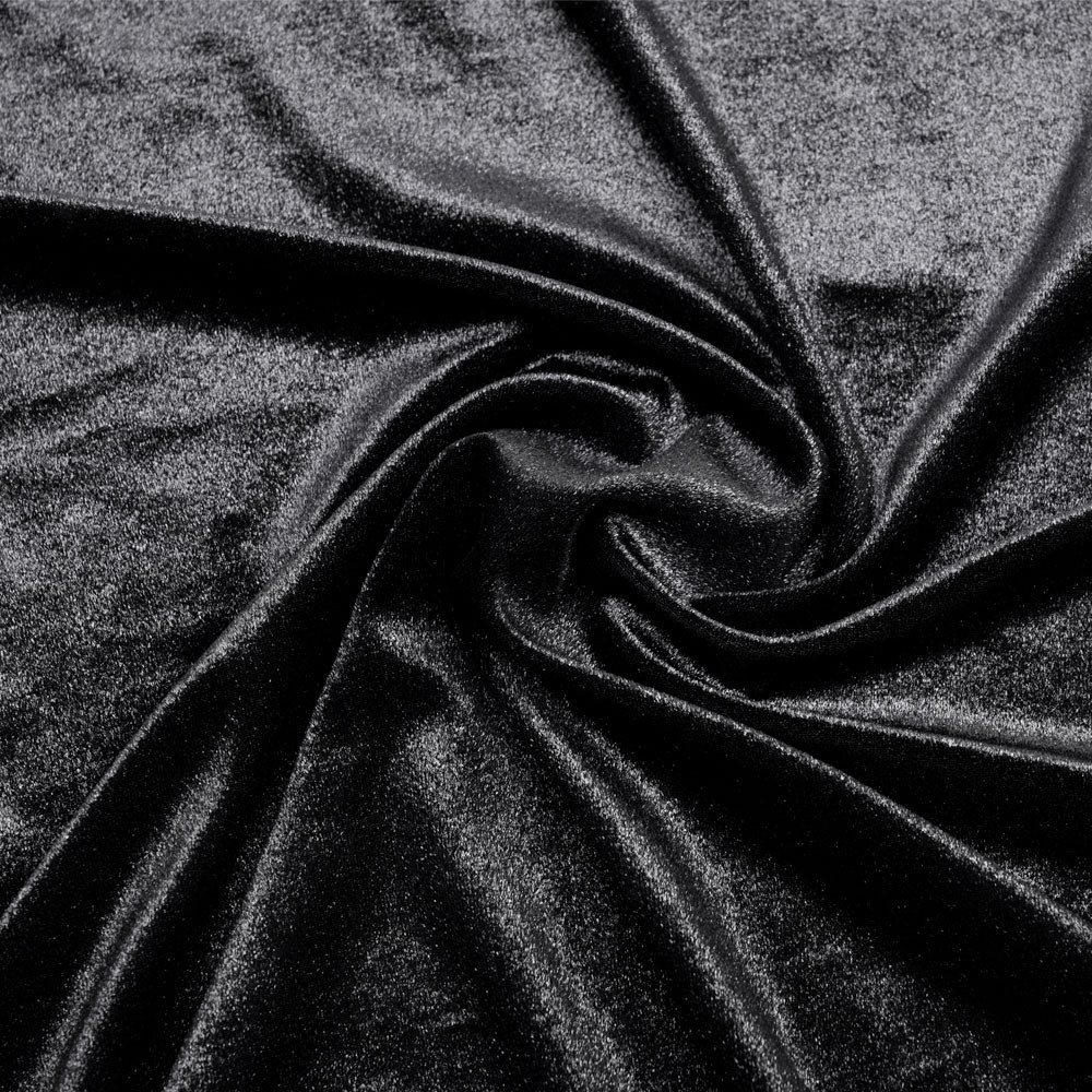 Tissu jersey velours irisé noir - mercerie en ligne - pretty mercerie 